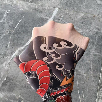 ✨2025 brandneues Design 😎Dehnbare Beinmanschette mit Tattoo-Print