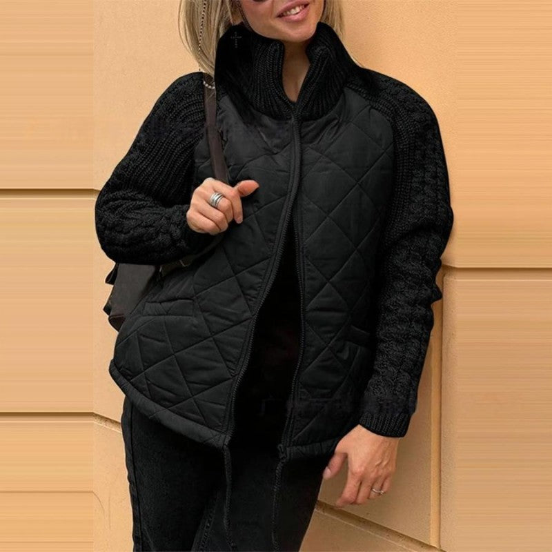🍂Spätherbst/Frühwinter Angebote❄️Damen Strick Patchwork Puffy Jacke【Kostenloser Versand】