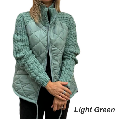 🍂Spätherbst/Frühwinter Angebote❄️Damen Strick Patchwork Puffy Jacke【Kostenloser Versand】