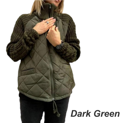 🍂Spätherbst/Frühwinter Angebote❄️Damen Strick Patchwork Puffy Jacke【Kostenloser Versand】
