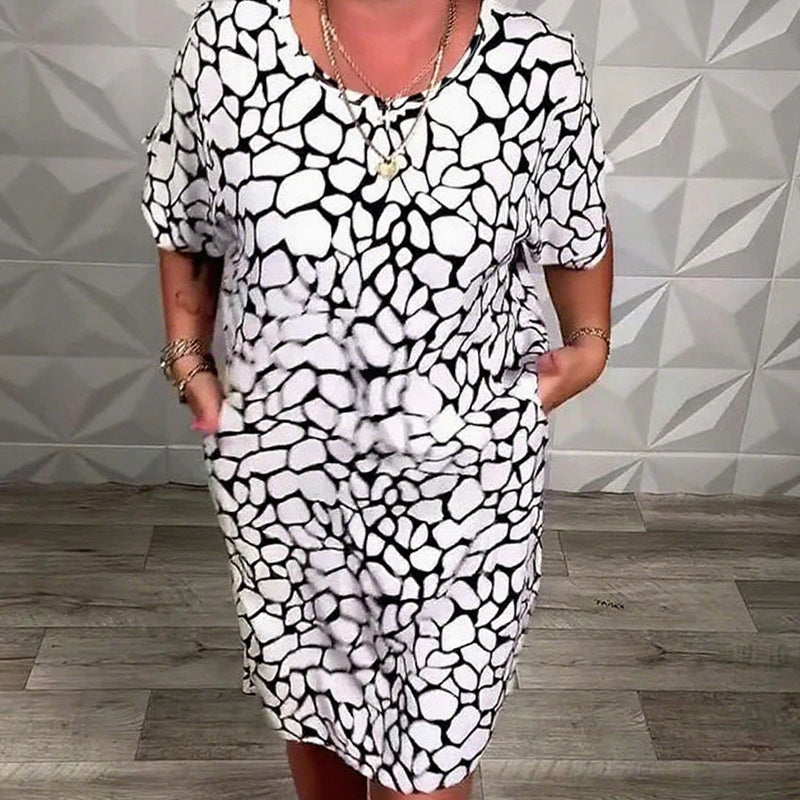 Weiches, lässiges Kleid mit Punktmuster für Damen