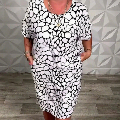 Weiches, lässiges Kleid mit Punktmuster für Damen