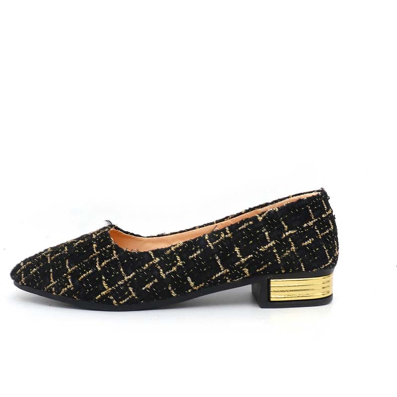 Modische Damen-Ballerinas mit spitzer Zehenpartie, niedrigem Absatz und Muster