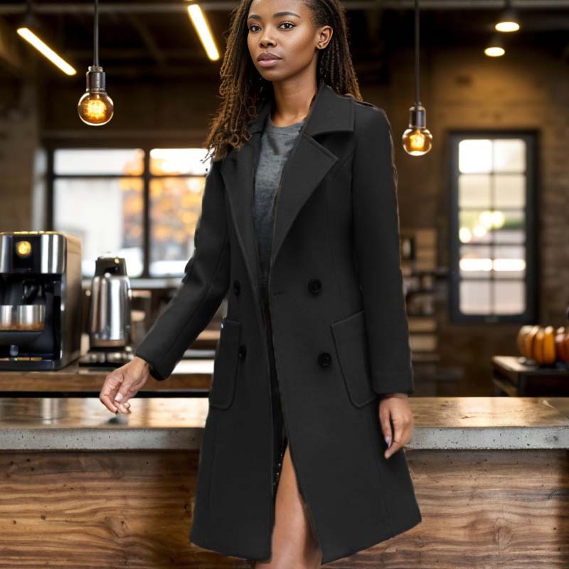 Klassischer, eleganter Damenmantel in mittlerer Länge