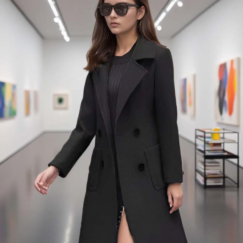 Klassischer, eleganter Damenmantel in mittlerer Länge
