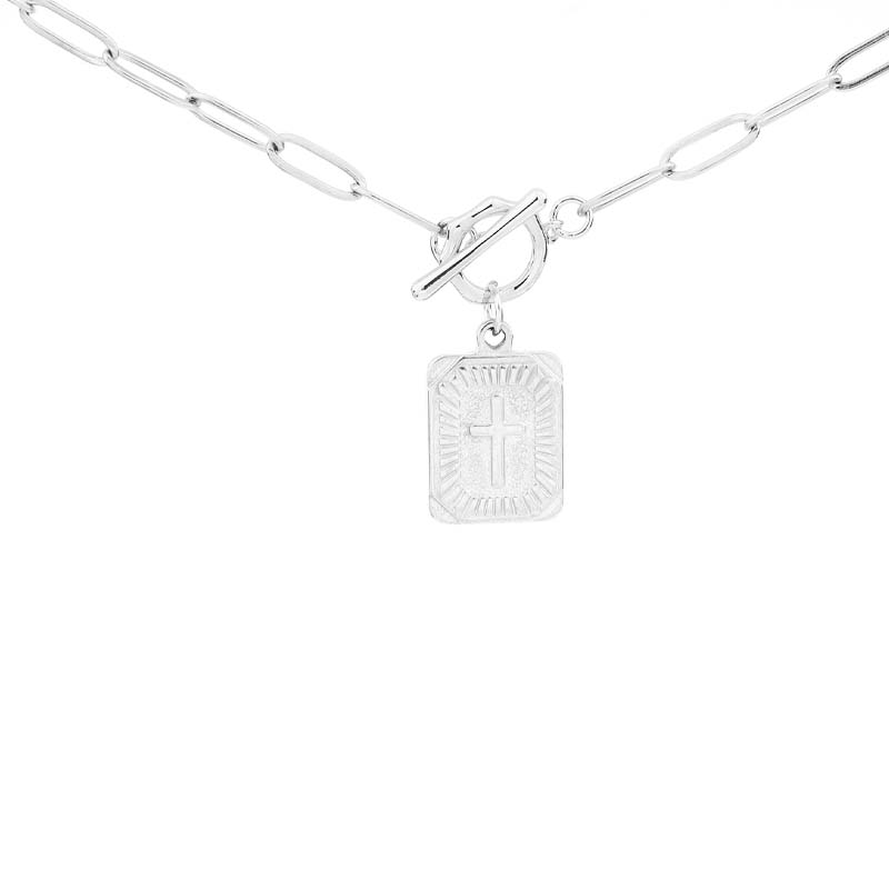 Kreuz-Anhänger mit Paperclip-Kette