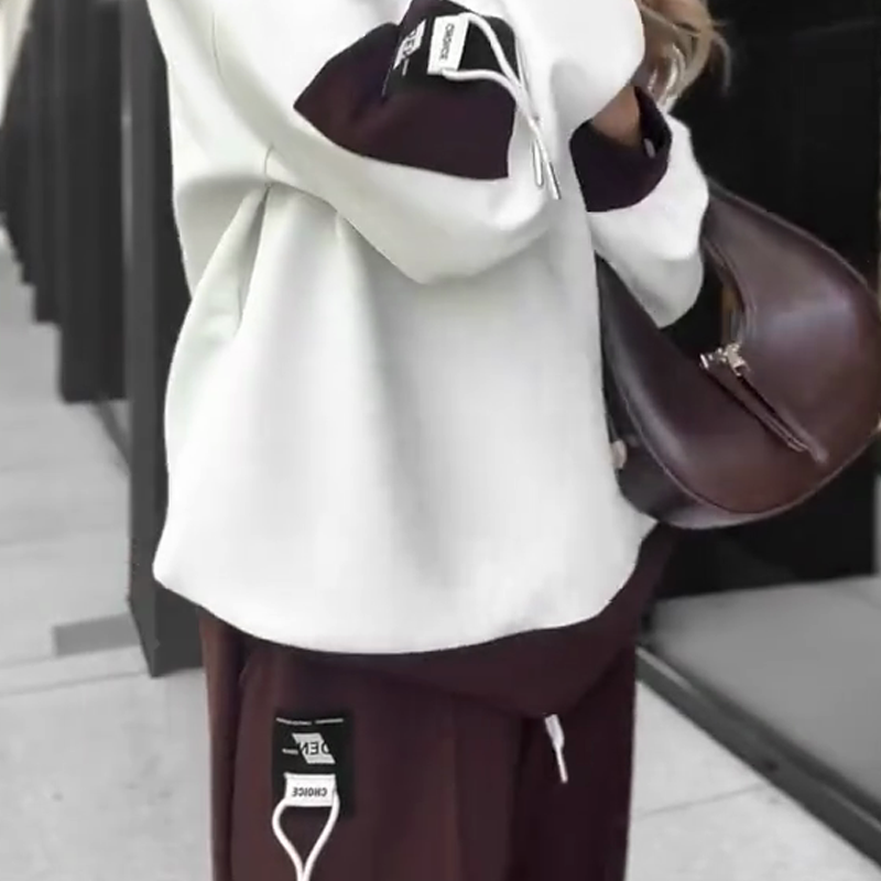 🍁NEUER HEISSER VERKAUF🔥 Farbblock-Pullover mit Kapuze & Jogginghose im Set