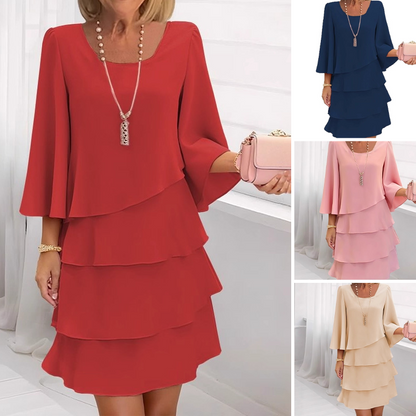 💎 50% RABATT! 👚 Elegantes Damen-Kleid mit Volantsaum – Zeitloser Quadratischer Ausschnitt & Fließende Ärmel