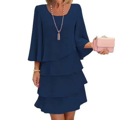 💎 50% RABATT! 👚 Elegantes Damen-Kleid mit Volantsaum – Zeitloser Quadratischer Ausschnitt & Fließende Ärmel