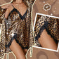 ⏳Zeitlich begrenzt 50 % Rabatt💥Damen sexy Set mit Leopardenmuster: Morgenmantel und Nachthemd💕