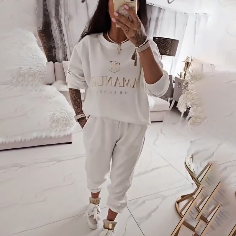 ⏳ Zeitlich begrenztes Angebot! ⏰ Lässiges Set für Damen – bedruckte Bluse und weite Hose