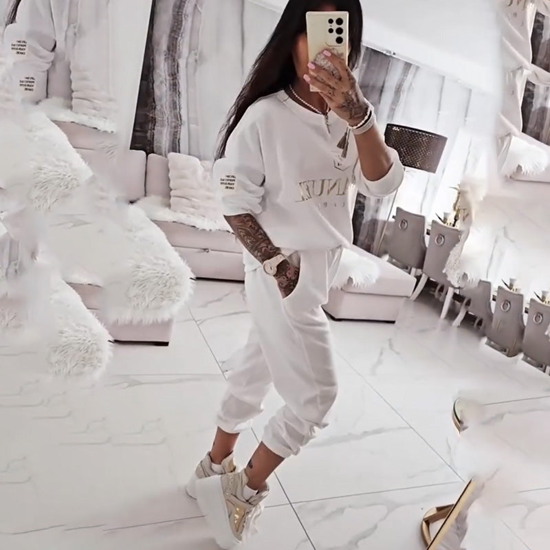 ⏳ Zeitlich begrenztes Angebot! ⏰ Lässiges Set für Damen – bedruckte Bluse und weite Hose