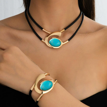 ✨🐌 #DurableBohoJewelry #AcrylicStoneSet" #DurableBohoJewelry #AcrylicStoneSet"Vintage Boho Halskette & Armband Set
