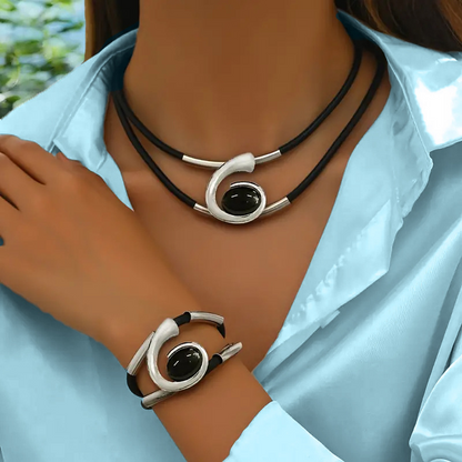 ✨🐌 #DurableBohoJewelry #AcrylicStoneSet" #DurableBohoJewelry #AcrylicStoneSet"Vintage Boho Halskette & Armband Set
