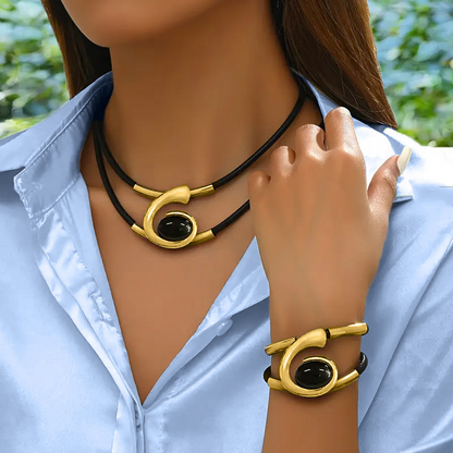 ✨🐌 #DurableBohoJewelry #AcrylicStoneSet" #DurableBohoJewelry #AcrylicStoneSet"Vintage Boho Halskette & Armband Set