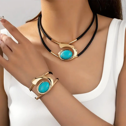 ✨🐌 #DurableBohoJewelry #AcrylicStoneSet" #DurableBohoJewelry #AcrylicStoneSet"Vintage Boho Halskette & Armband Set