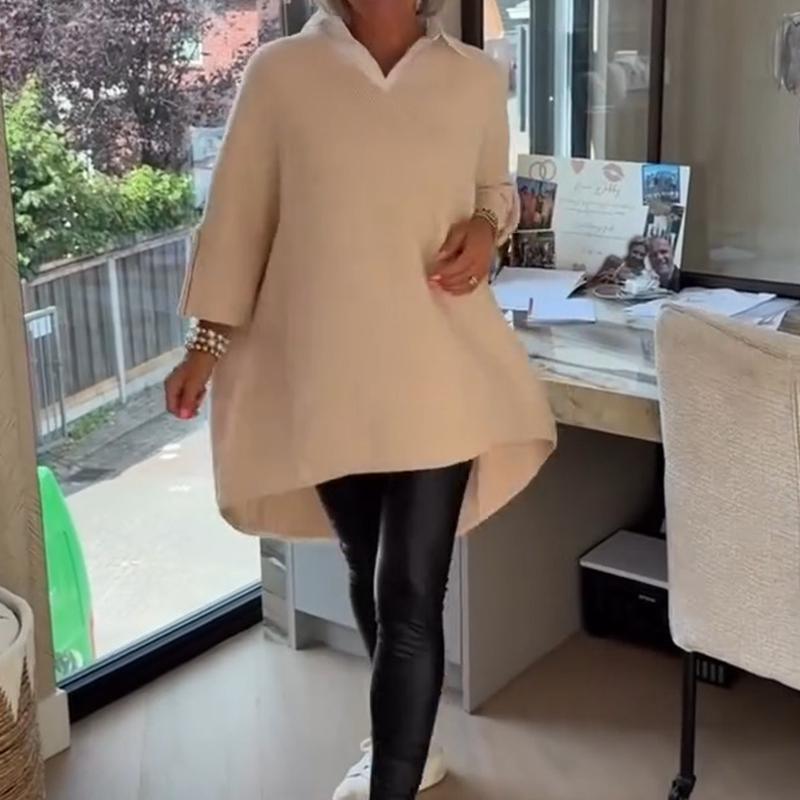 🍂 Herbst-Sonderangebot🌸 Langärmliges Damenoberteil mit Kragen