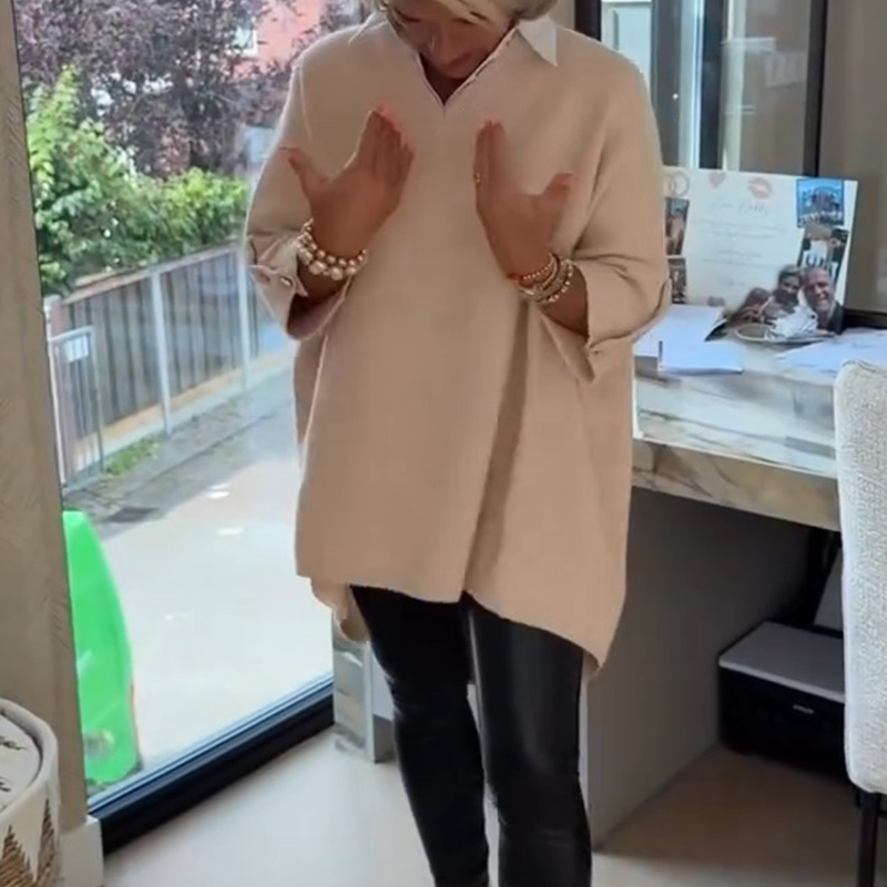 🍂 Herbst-Sonderangebot🌸 Langärmliges Damenoberteil mit Kragen