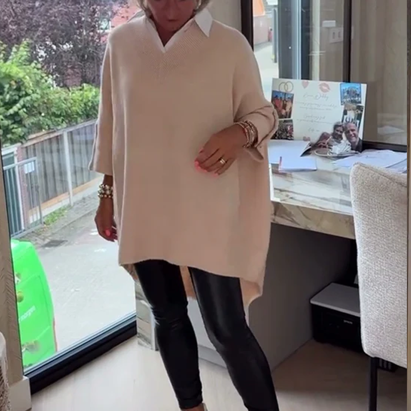 🍂 Herbst-Sonderangebot🌸 Langärmliges Damenoberteil mit Kragen