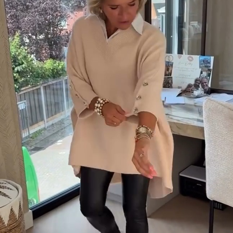 🍂 Herbst-Sonderangebot🌸 Langärmliges Damenoberteil mit Kragen