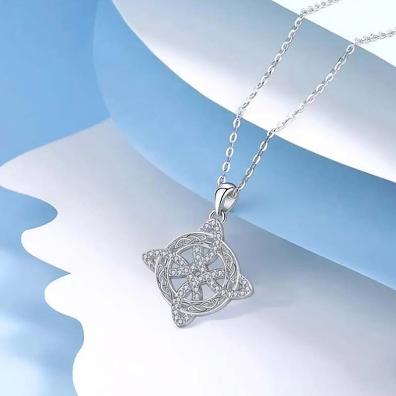 💐 Heißer Verkauf 📿💃 Hexenknoten-Halskette mit funkelndem Sternenstrahl-Anhänger