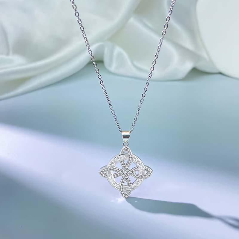 💐 Heißer Verkauf 📿💃 Hexenknoten-Halskette mit funkelndem Sternenstrahl-Anhänger