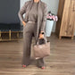 🌸Herbstverkauf👗 Elegantes dreiteiliges Set mit langem Cardigan – Weicher Stoff, stilvolles Oberteil und Hose, perfekt für den Weg zur Arbeit und den Alltag. ✨