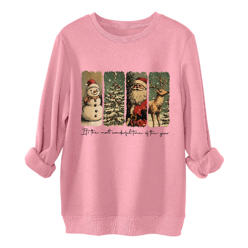 Damen-Weihnachts-Doodle-Sweatshirt mit Rundhalsausschnitt