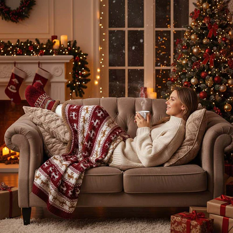 Cozy Lounge Slipper Socks with Grippers