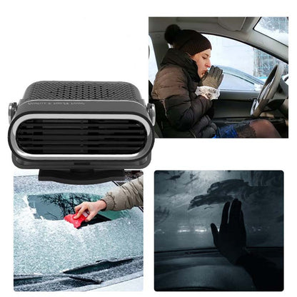 🔥 50% RABATT JETZT! ✨ 2-in-1 Tragbare Autheizung - 360° Drehung & Doppelspannung (12V/24V) für Schnelles Entfrosten und Heizen 🚗❄️