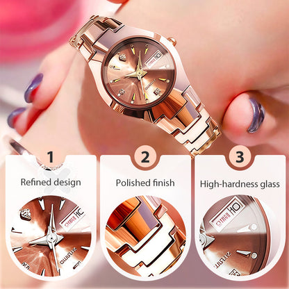 ⌚ 40% RABATT! ✨ Elegante Wasserdichte Damenuhr - Kristallglas & Zifferblatt mit Diamantakzenten für luxuriöse Anlässe 💎🌟
