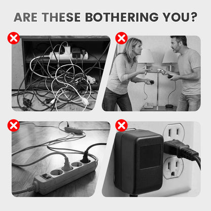 🔌EU-Stecker-Wandler-Steckdose mit 4 Steckdosen, Multi-Port-Wanddose mit unabhängigem Schalter und kleinem Nachtlichtadapter