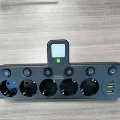 🔌EU-Stecker-Wandler-Steckdose mit 4 Steckdosen, Multi-Port-Wanddose mit unabhängigem Schalter und kleinem Nachtlichtadapter