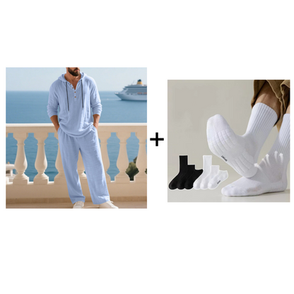 📢📢50 % Rabatt!! ⏰Herren Kapuze Casual Loose Top & Hose 2-teiliges Set