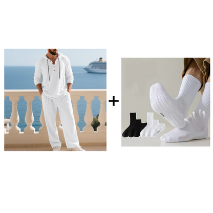 📢📢50 % Rabatt!! ⏰Herren Kapuze Casual Loose Top & Hose 2-teiliges Set