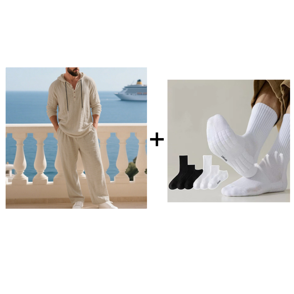 📢📢50 % Rabatt!! ⏰Herren Kapuze Casual Loose Top & Hose 2-teiliges Set