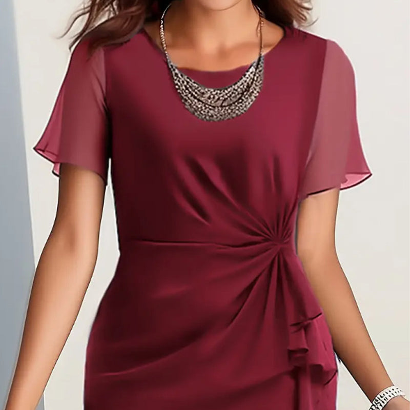 📢📢 40 % RABATT!! ⏰Elegantes, einfarbiges Kleid