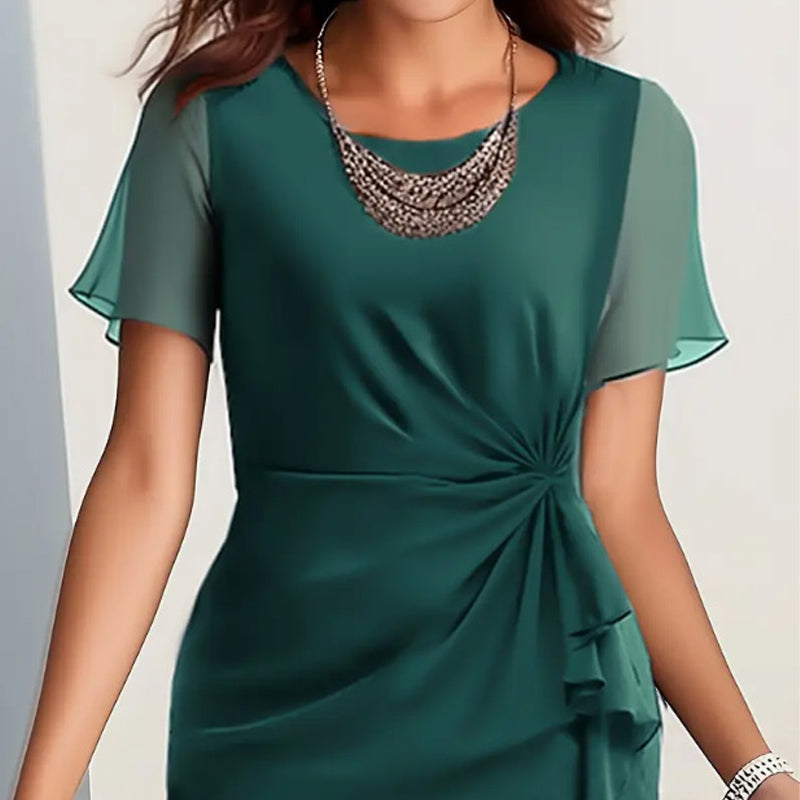 📢📢 40 % RABATT!! ⏰Elegantes, einfarbiges Kleid