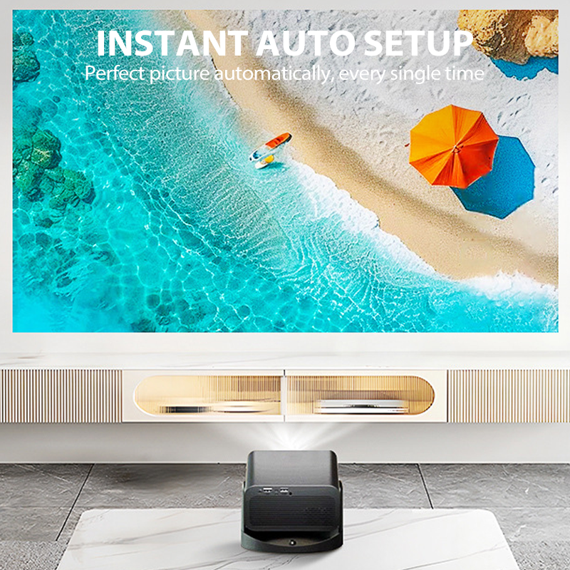 💎 50% RABATT! 💎 Smart Full HD Projektor mit Automatischem Fokus – 1080P, Wi-Fi 6, 360° Gimbal-Ständer & Kurzdistanz 📽️🔥