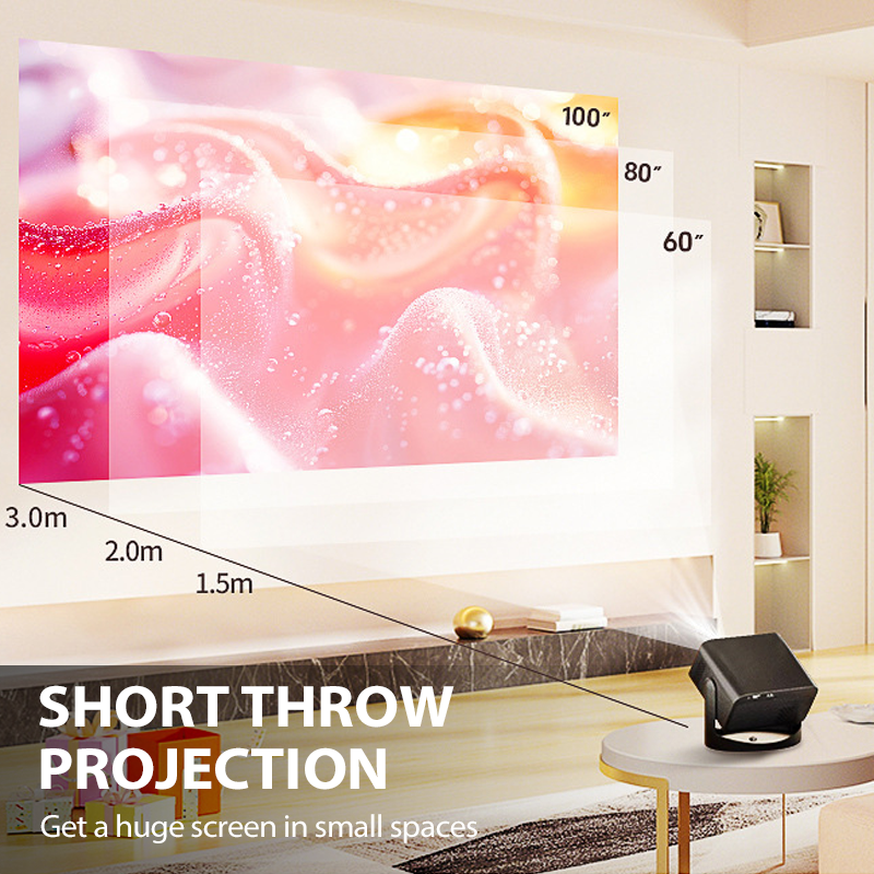 💎 50% RABATT! 💎 Smart Full HD Projektor mit Automatischem Fokus – 1080P, Wi-Fi 6, 360° Gimbal-Ständer & Kurzdistanz 📽️🔥