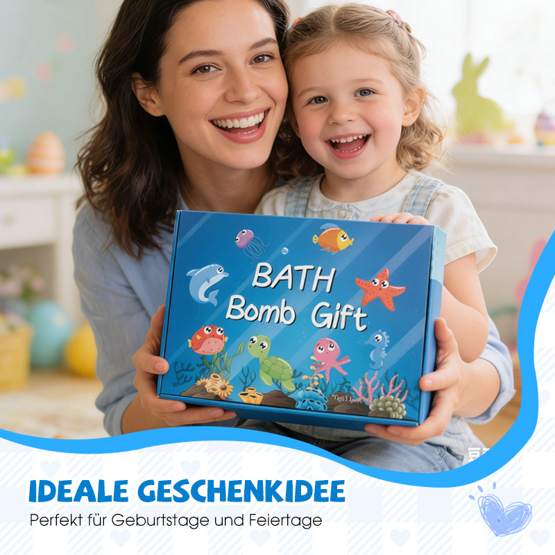🛁 50% RABATT! 🌊 12-teiliges Badebomben Ozean-Motiv Set – Sprudelndes Badevergnügen mit Meeresduft, Pflegendes Öl & Plastikfrei 🎁