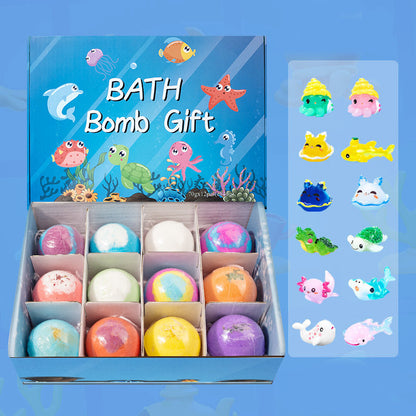 🛁 50% RABATT! 🌊 12-teiliges Badebomben Ozean-Motiv Set – Sprudelndes Badevergnügen mit Meeresduft, Pflegendes Öl & Plastikfrei 🎁