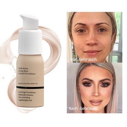 💎 1 + 1 GRATIS! 💎 Soft Matte Liquid Foundation – Volldeckung, Wasserdicht & Tierversuchsfrei (30 ml) 💄🌿