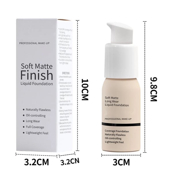 💎 1 + 1 GRATIS! 💎 Soft Matte Liquid Foundation – Volldeckung, Wasserdicht & Tierversuchsfrei (30 ml) 💄🌿