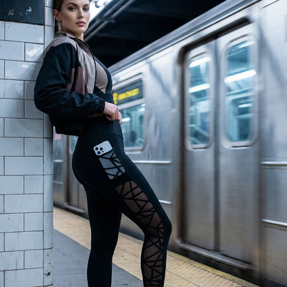 💎50% Rabatt – 🧘 Damen-Mesh-High-Waist-Yogahose mit Taschen – Atmungsaktive Mesh-Panels, Bleibt Kühl & Perfekt für Intensive Workouts 🌸