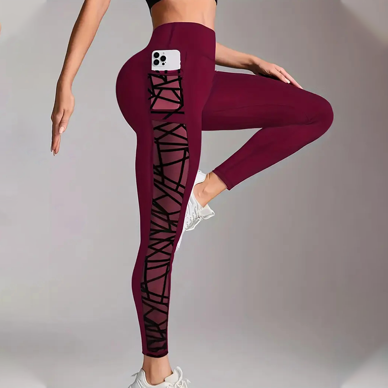 💎50% Rabatt – 🧘 Damen-Mesh-High-Waist-Yogahose mit Taschen – Atmungsaktive Mesh-Panels, Bleibt Kühl & Perfekt für Intensive Workouts 🌸