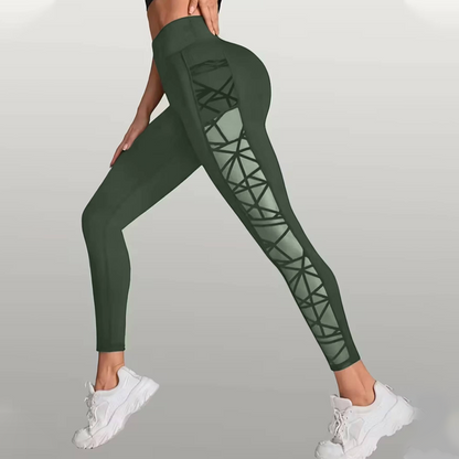 💎50% Rabatt – 🧘 Damen-Mesh-High-Waist-Yogahose mit Taschen – Atmungsaktive Mesh-Panels, Bleibt Kühl & Perfekt für Intensive Workouts 🌸