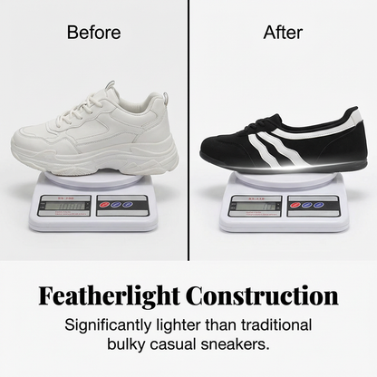 50 % Rabatt!🎉Damen Retro Wave-Streifen Schnür-Sneaker