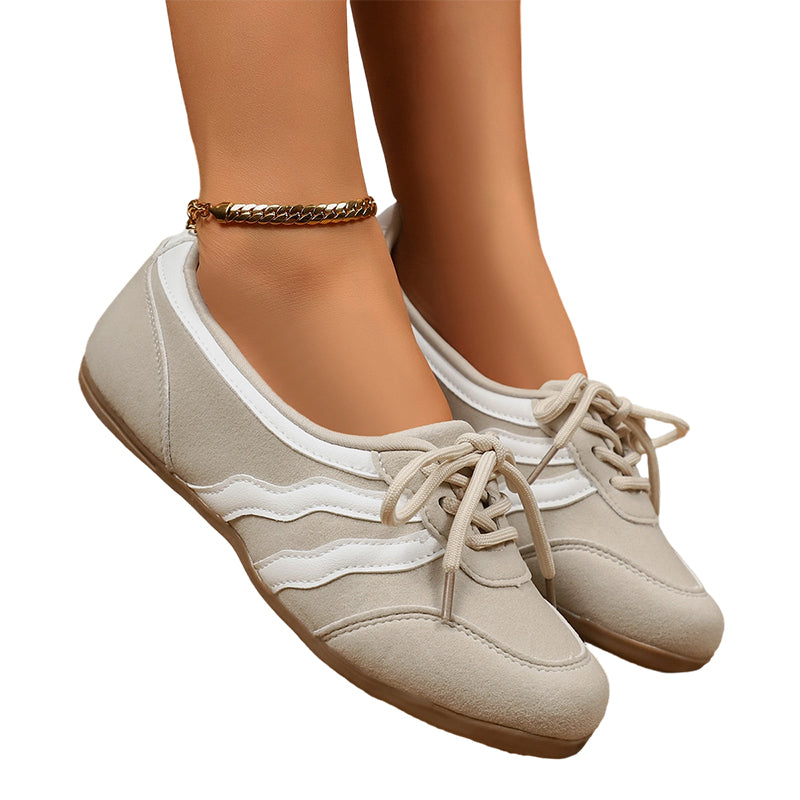 50 % Rabatt!🎉Damen Retro Wave-Streifen Schnür-Sneaker