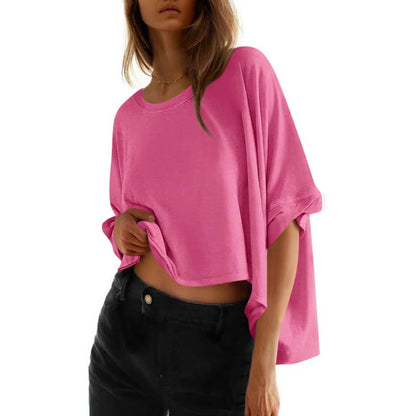 🔥50% RABATT! Lässiges, locker sitzendes Damen-T-Shirt mit kurzen Ärmeln
